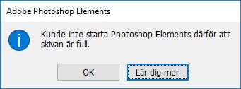 Felmeddelandet Disken är full