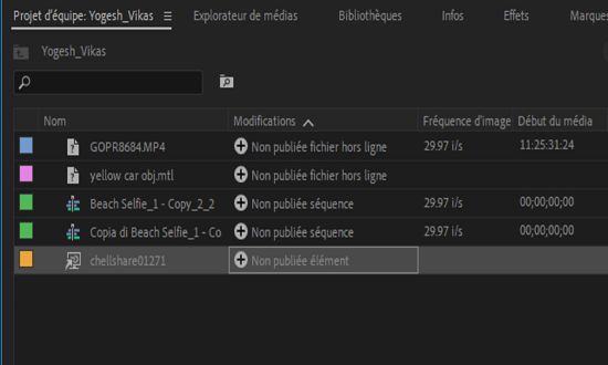 Afficher un projet d’équipe lié
