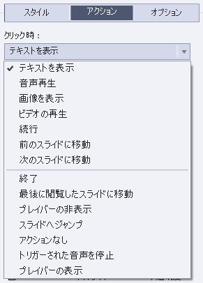 「テキストを表示」オプション