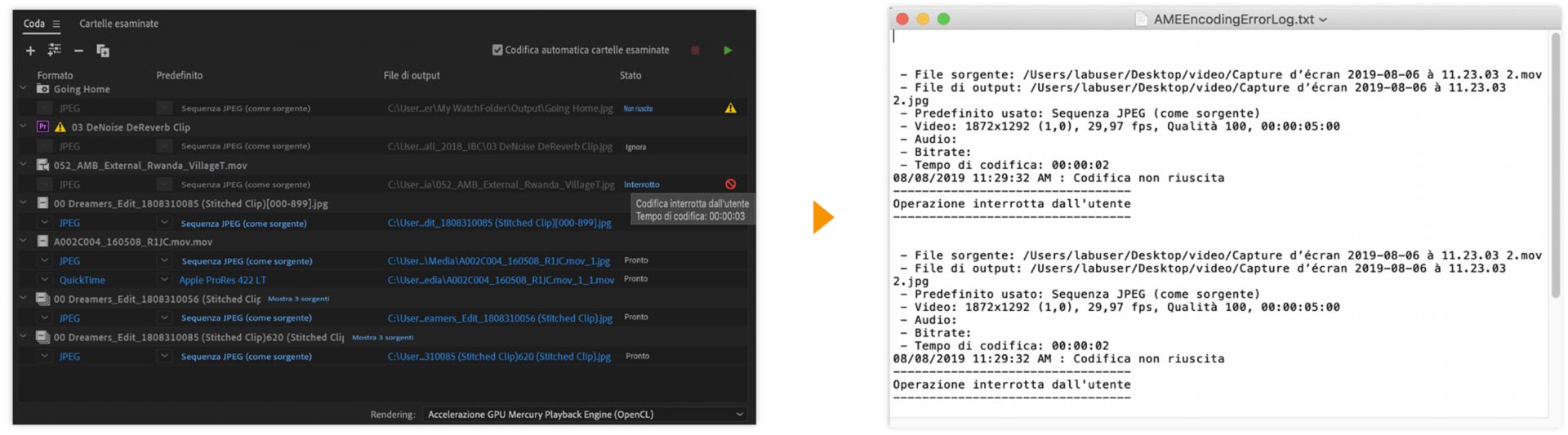 Visualizzare il registro