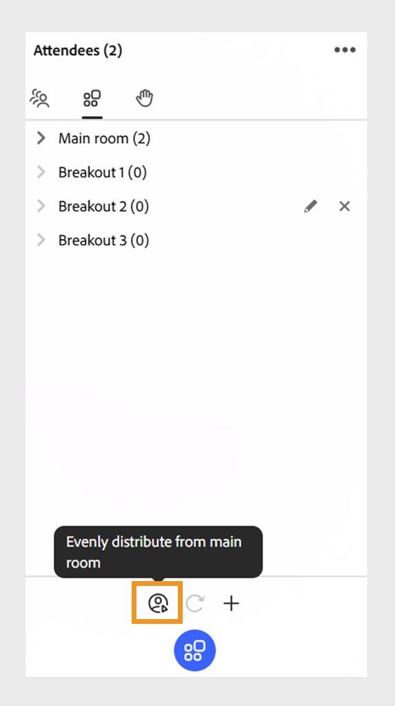 Distribute participants in different breakout rooms