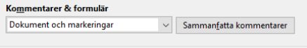 Alternativ för Kommentarer och formulär i Acrobat