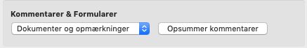 Indstillinger for Kommentarer og formularer i Acrobat