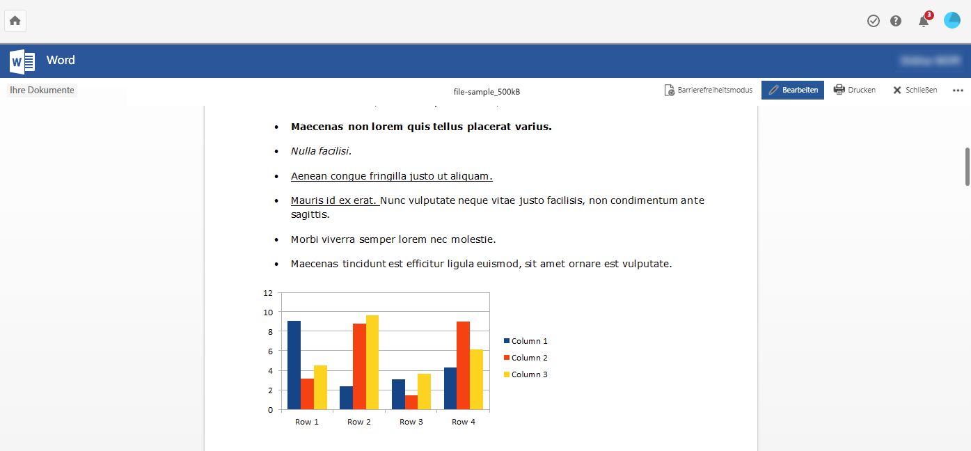 Dokumentvorschau in MS Office 365