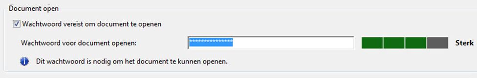 Selecteer Wachtwoord vereist om document te openen