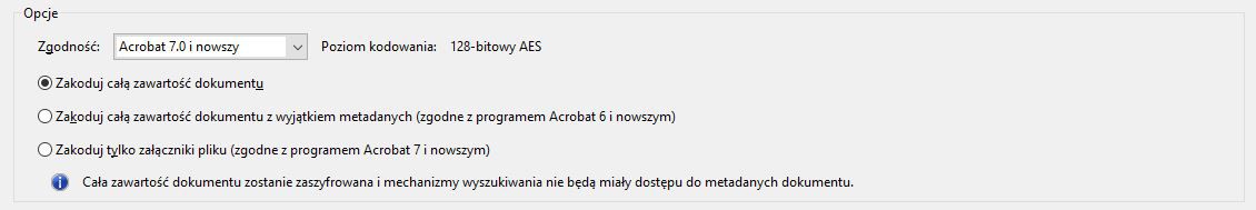 Opcje zgodności PDF