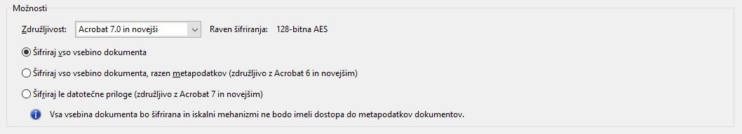 Možnosti združljivosti PDF-jev