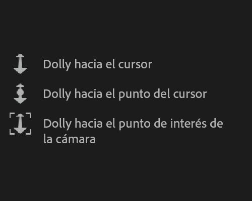 Controles de cámara dolly