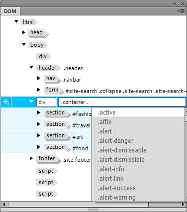 DOM panelinde sınıf düzenleme veya ekleme