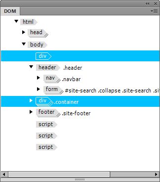 在 DOM 面板中进行非连续选择