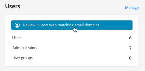 Review users with matching email domains