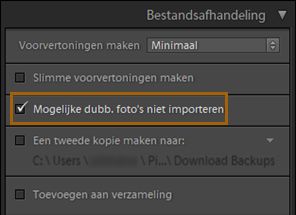 Vermoedelijke duplicaten niet importeren