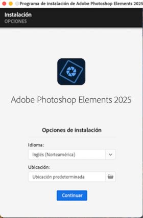 Programa de instalación de Photoshop Elements 2024