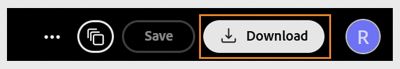 Download option in the top menu bar