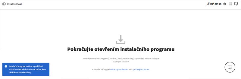 Stažení aplikace Creative Cloud pro počítače