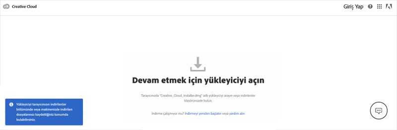 Creative Cloud masaüstü uygulamasını indirme