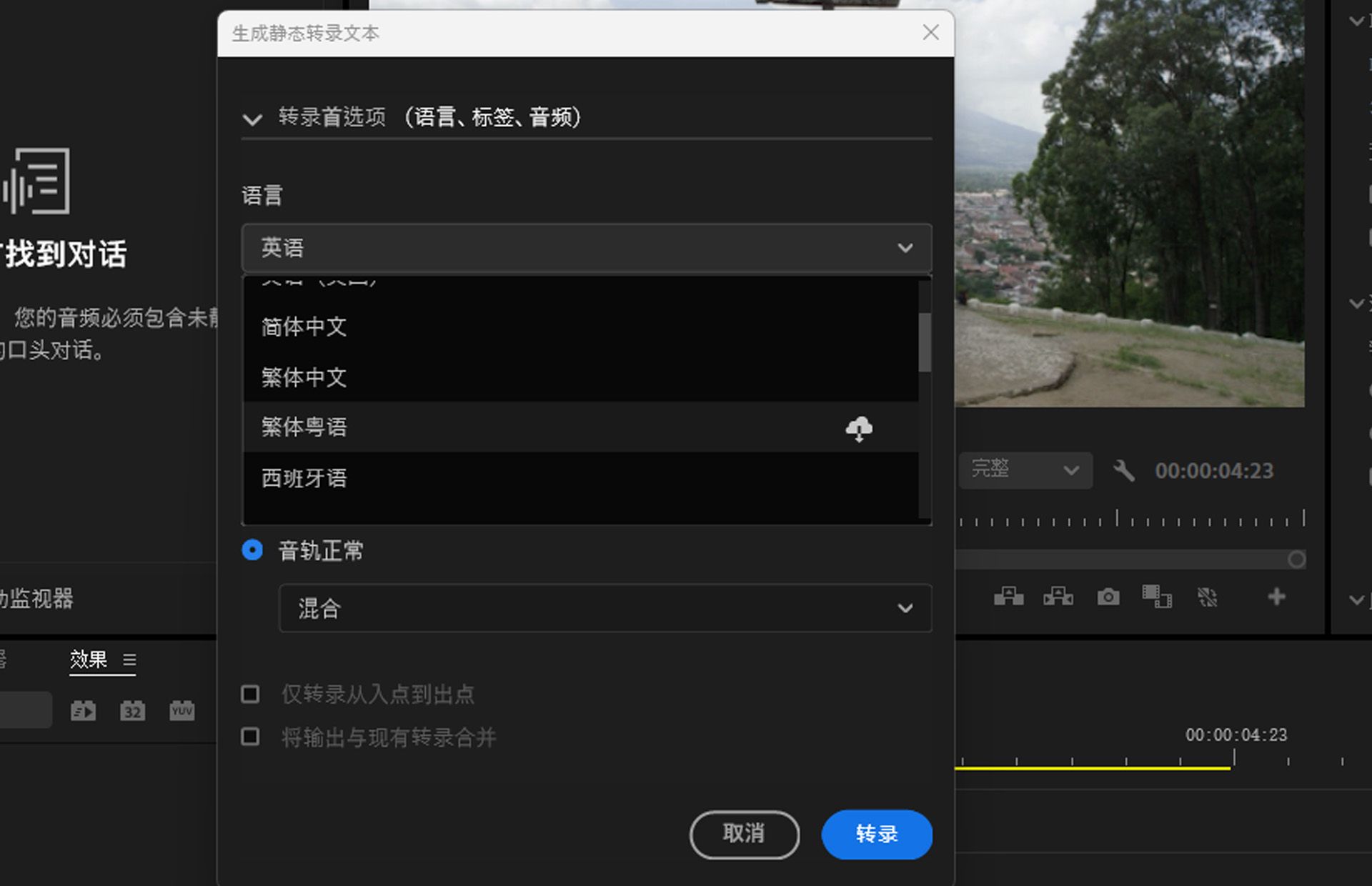 虽然 Premiere Pro 安装程序自带英语语言包，但您可根据需要安装其他语言包。