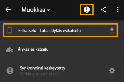 Älykkään esikatseluversion lataaminen