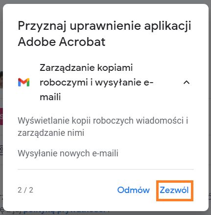 Zezwolenie na tworzenie wersji roboczej wiadomości e-mail