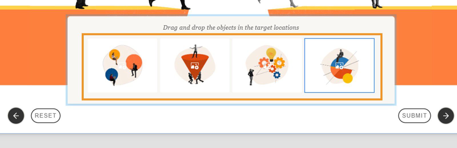 Select an object to drag and drop over a target