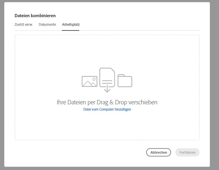 Datei vom Computer auswählen