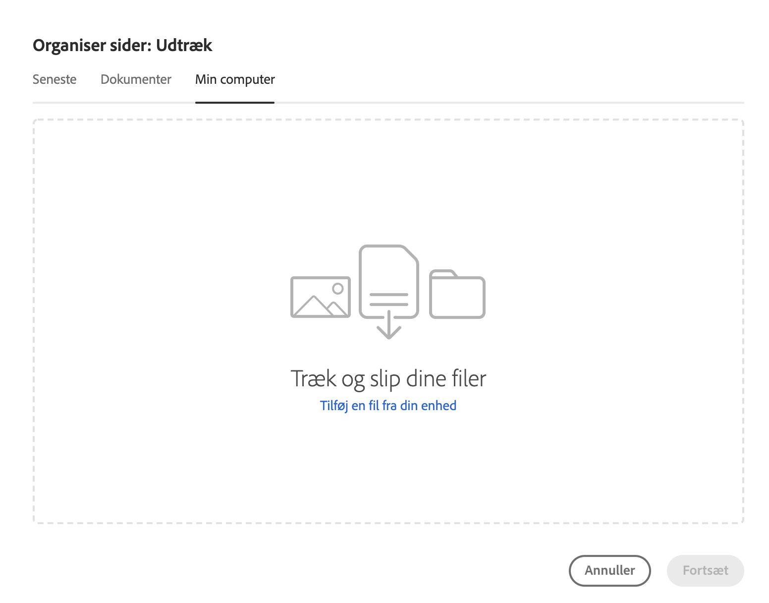 Vælg en fil fra din computer