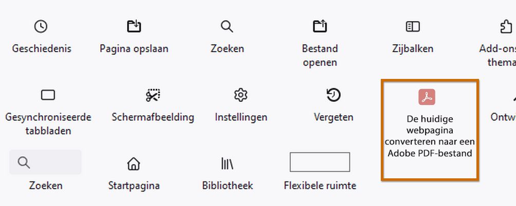 Sleep de Acrobat-extensie van het linkerdeelvenster en zet de extensie neer in het rechterdeelvenster