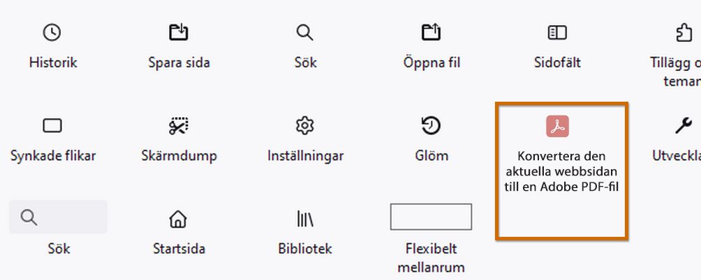 Dra Acrobat-tillägget från den vänstra panelen och släpp det på den högra panelen