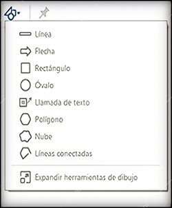 Menú de herramientas de dibujo en Acrobat