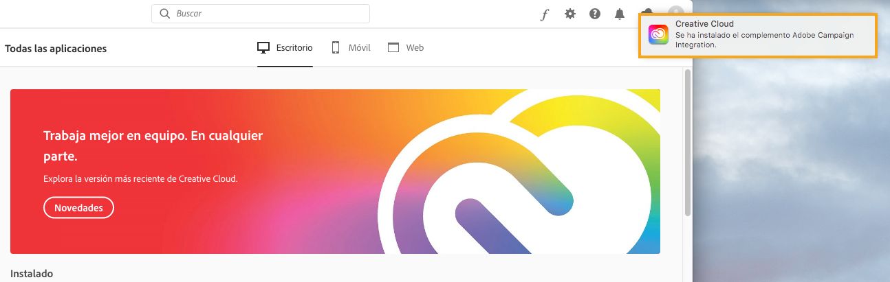 Se ha instalado Adobe Campaign