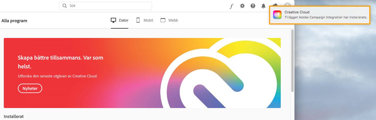 Adobe Campaign har installerats
