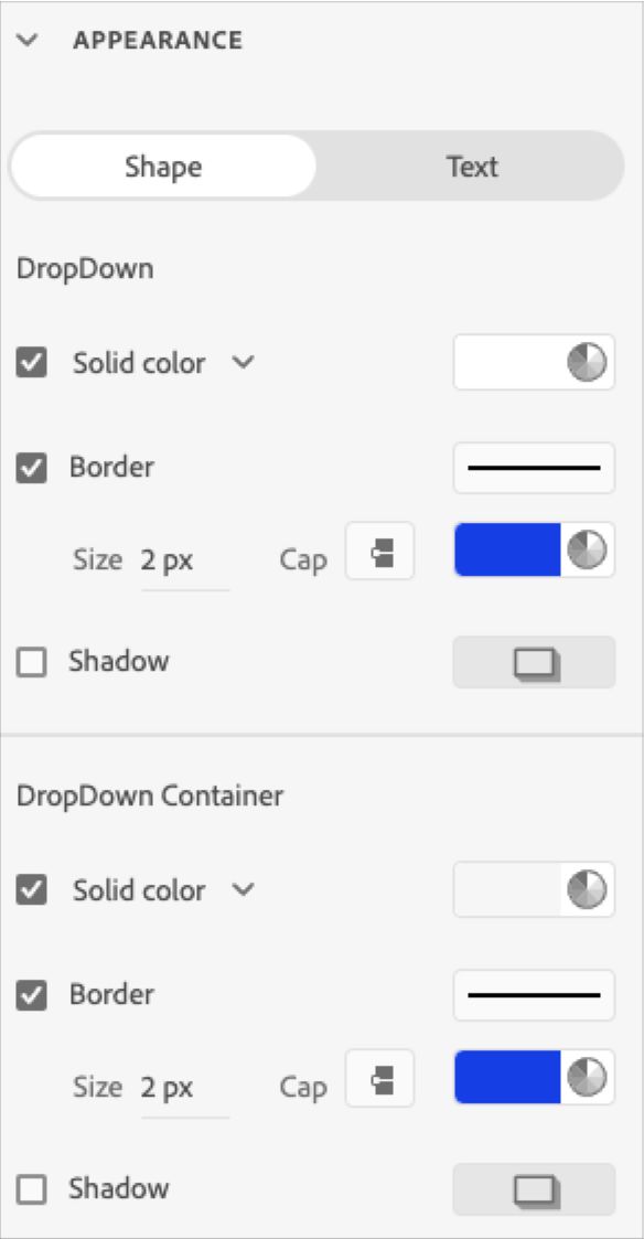 Change the shape of dropdown container