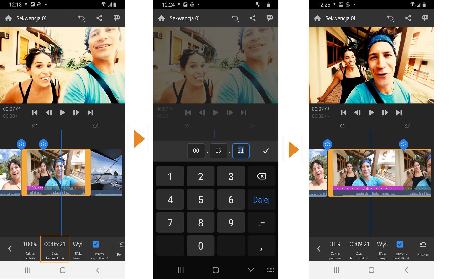 Dostosowanie czasu trwania