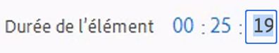 Durée d’un élément