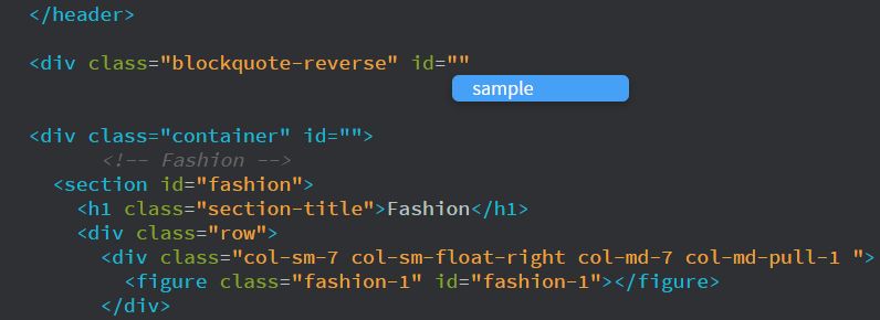 Conseils de code dynamiques pour l’attribut id