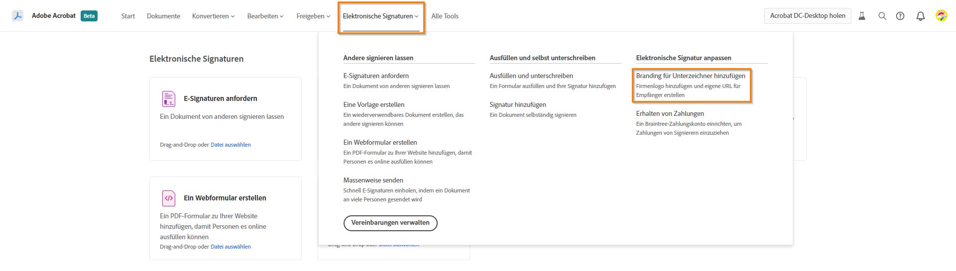 Branding hinzufügen