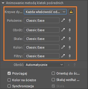 Ustawienia predefiniowane dotyczące właściwości
