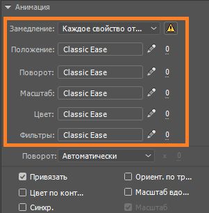 наборы настроек, учитывающие свойства