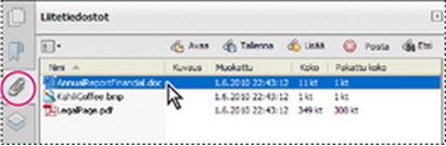 Liitepaneeli Acrobatissa