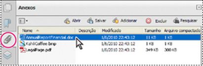 Painel Anexos no Acrobat