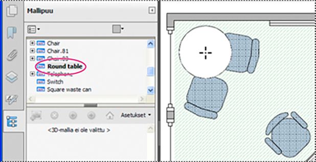 Objektin tietotyökalu Acrobatissa