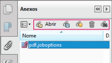 Painel Anexos no Acrobat