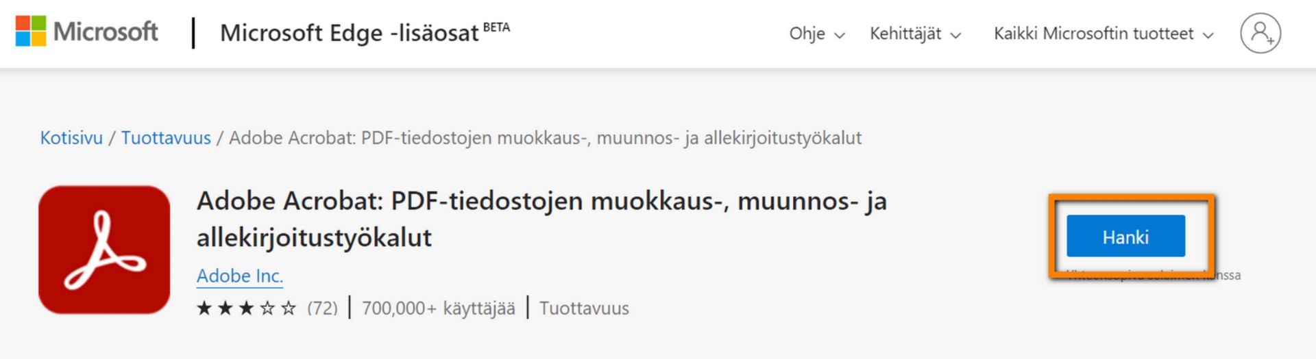 Edgen Acrobat-laajennus