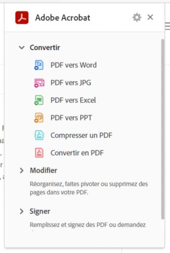 Outils Acrobat