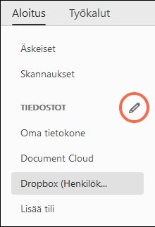 Online-tilien Muokkaa-painike