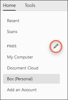 לחצן עריכה עבור חשבונות מקוונים