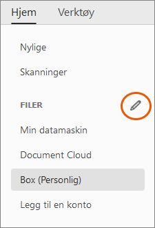 Rediger-knapp for nettkontoer