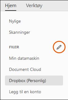 Rediger-knapp for nettkontoer