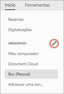 Botão Editar para contas online