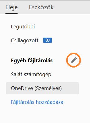 Szerkesztés gomb online fiókokhoz